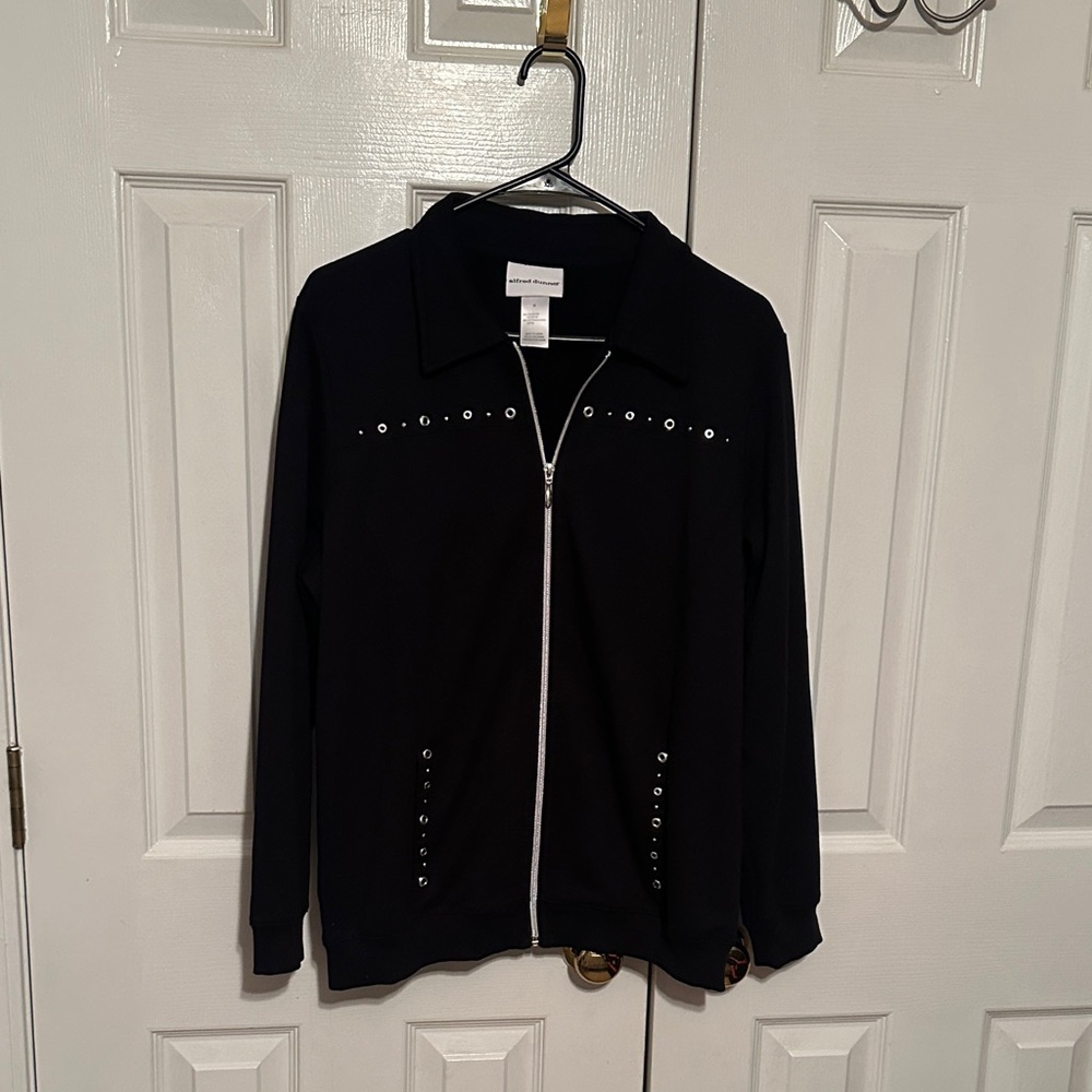 Alfred Dunner Black Studded Jacket